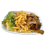 Large Doner Meat With Chips & Salad 